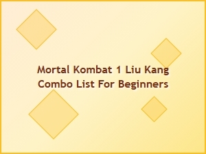 Liu Kang Combo List for Beginners Practice Drills